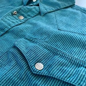 Vintage LL Bean pin-striped western snap shirt